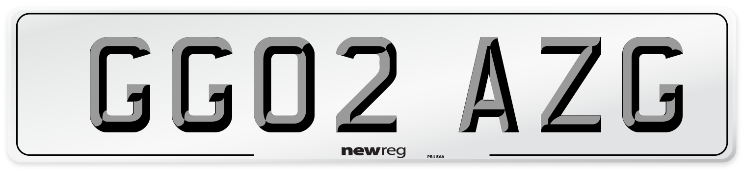 GG02 AZG Number Plate from New Reg